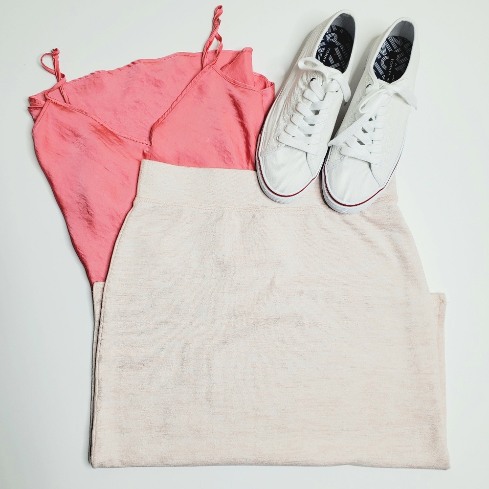 NWT Sofspun Slips At Sides Pencil Midi Skirt /XS